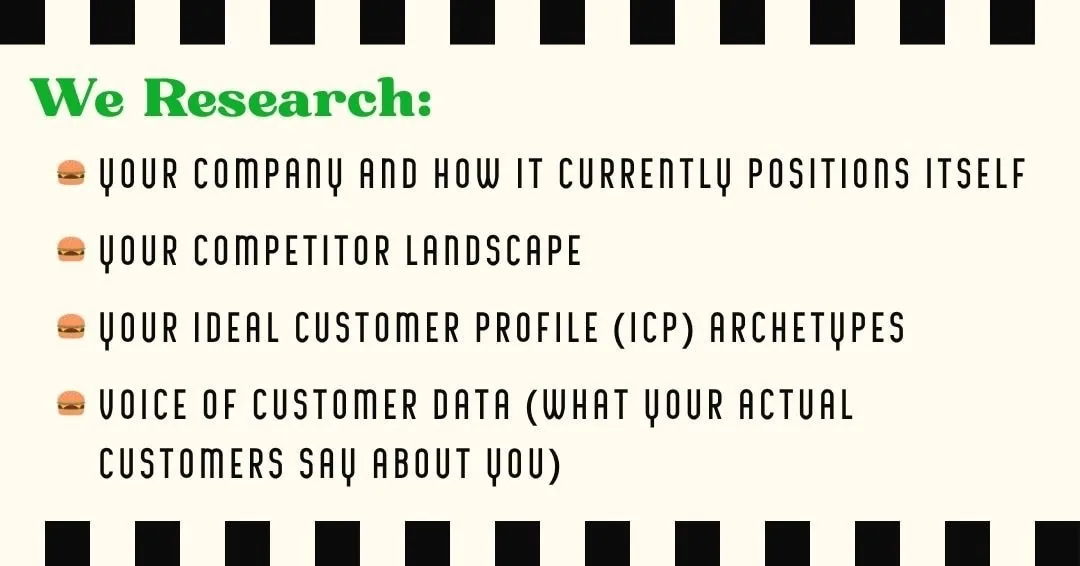 Spaghetti session research: company positioning, competitor landscape, ideal customer profiles and voice of customer data